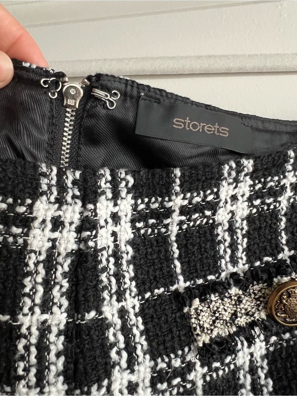 NWNT Storets - Black & White Plaid Tweed Women's Shorts - Picture 3 of 7